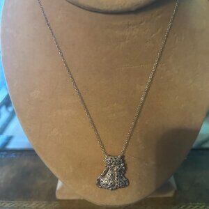 Adorable Sterling Silver Mother Cat & Kitten Necklace